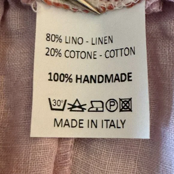 NINA LEUCA MAXI DRESS. LINEN AND COTTON. ITALIAN. HAND MADE - Picture 8 of 8